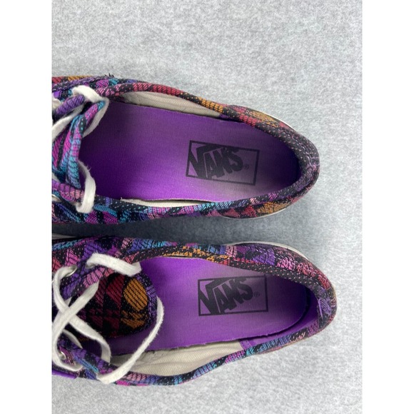 Vans Black Geometric Aztec Canvas Sneaker Shoe Mens 7 Womens 8.5 Vintage - Picture 10 of 11